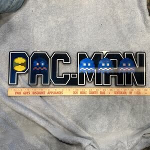 Pac-Man Sign Pinball Game Room Arcade Wall Decor Inky Blinky Pinky Clyde Atari 1
